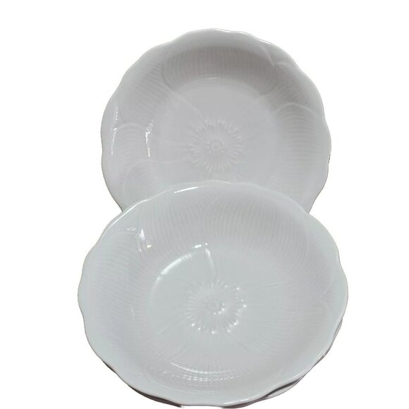 3) Mikasa Magnolia Coupe Soup Bowls 7.75" flower emboss Spring Line Larry Laslo - Picture 1 of 11